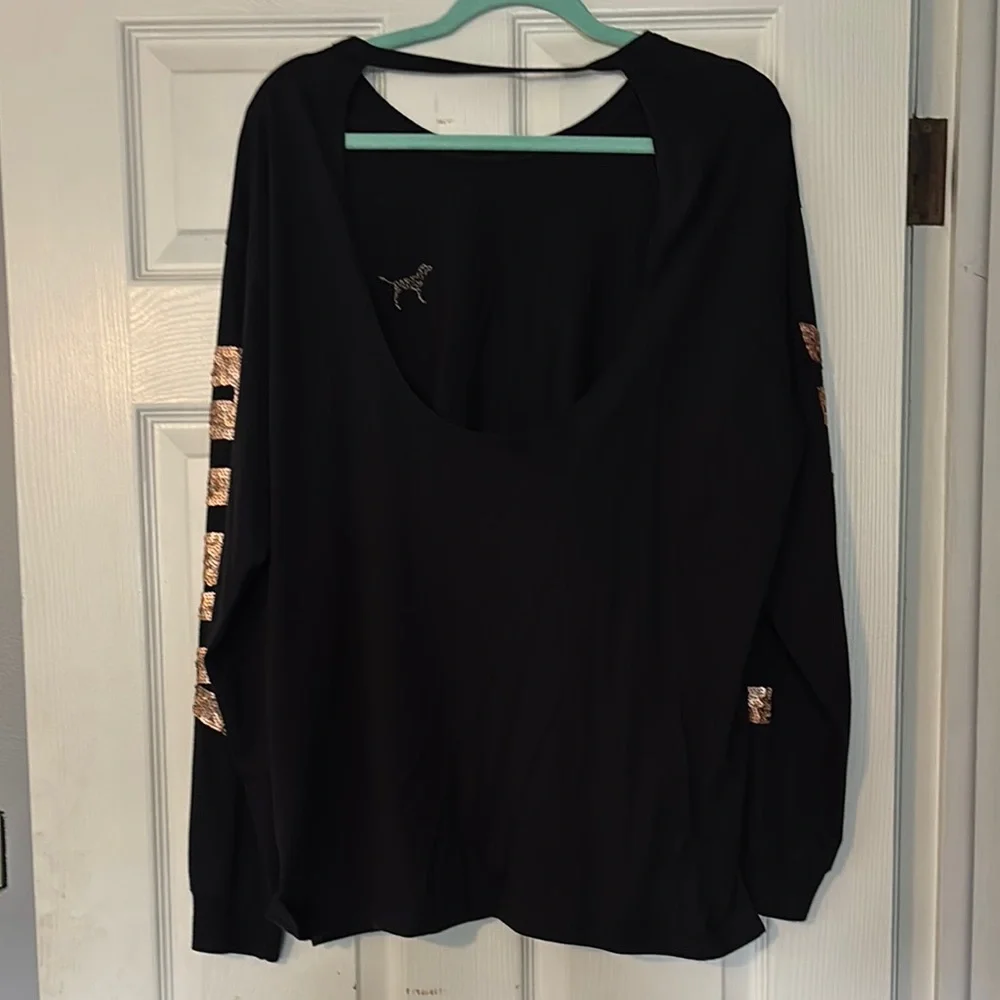 PINK Victoria's Secret Black Tunic with Rose Gold Accents - Picture 2 of 2
